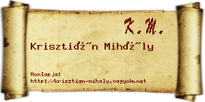 Krisztián Mihály névjegykártya