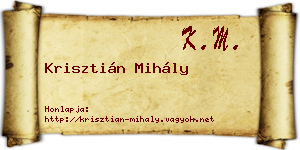 Krisztián Mihály névjegykártya