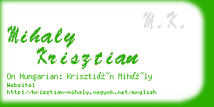 mihaly krisztian business card